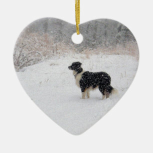 Ornamento De Cerâmica Deixais lhe para nevar! Border collie