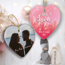 Deixar Neve Primeira Foto de Natal Rosa