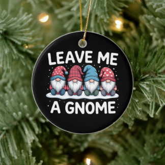 Ornamento De Cerâmica Deixe-me um Gnome Natal Pijama Feriado