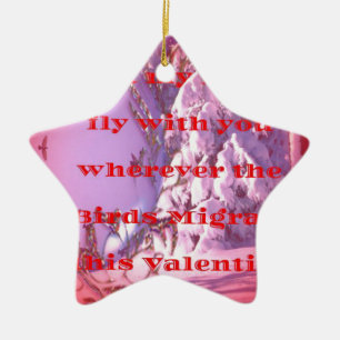 Ornamento De Cerâmica Deixe-me voar com você para namorados.png