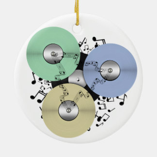 Ornamento De Cerâmica Deixe o fluxo de música (Reel to Reel & Vinyl Reco