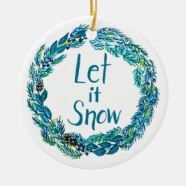 Ornamento De Cerâmica Deixe-o Neve Ornament