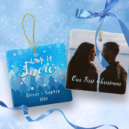 Ornamento De Cerâmica Deixem-na Neve o nosso Natal de 1rua