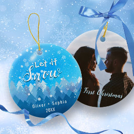 Ornamento De Cerâmica Deixem-na Neve o nosso Natal de 1rua