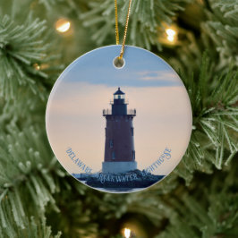 Ornamento De Cerâmica Delaware Breakwater Lighthouse Cape Henlopen Lewes