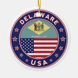 Ornamento De Cerâmica Delaware, Delaware t-shirt, Delaware sticker