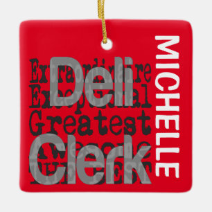 Ornamento De Cerâmica Deli Clerk Extraordinaire CUSTOM