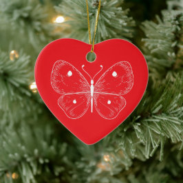 Ornamento De Cerâmica Delicate Sketch Butterfly