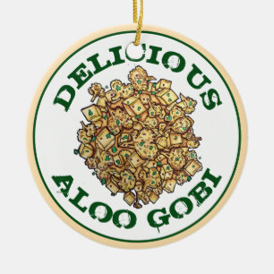 Ornamento De Cerâmica Delicious Aloo Gobi Comida indiana Coury