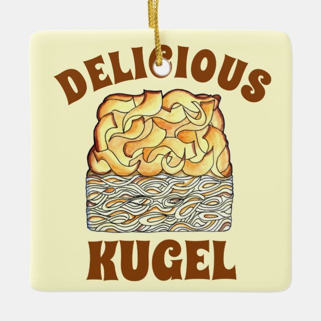 Ornamento De Cerâmica Delicious Kugel Jewish Oodle Casserole (Frente)