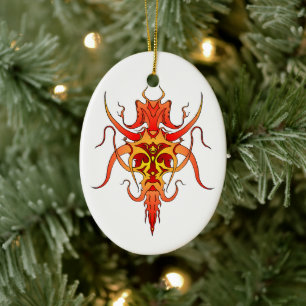 Ornamento De Cerâmica Demon Tribal Tattoo Design