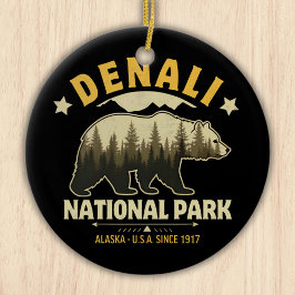 Ornamento De Cerâmica Denali National Park Alaska Forest Landscape