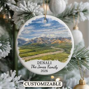 Ornamento De Cerâmica Denali National Park Personalizado, Alaska Persona
