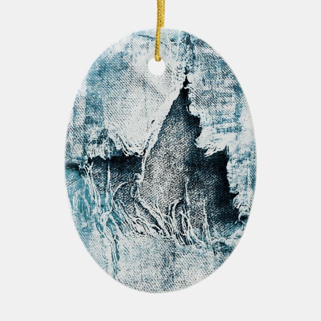 Ornamento De Cerâmica denim desgastado (Frente)