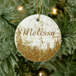 Ornamento De Cerâmica Denim e glitter personalizados