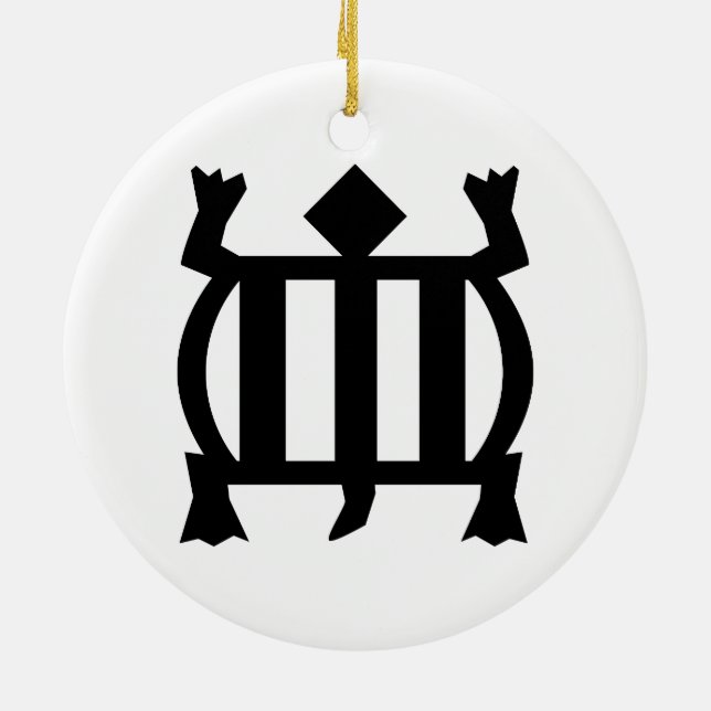 Ornamento De Cerâmica Denkyem | Símbolo de adaptabilidade e limpeza (Traseira)