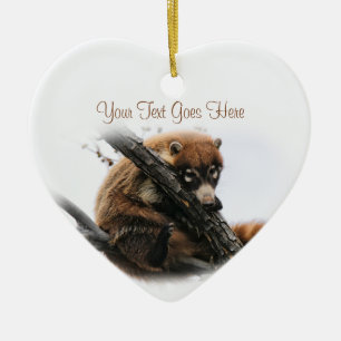 Ornamento De Cerâmica Denominação: Coatimundi #5 (Coração)