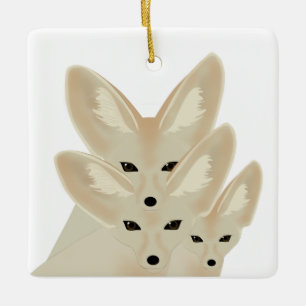 Ornamento De Cerâmica Denominação Fennec Foxes