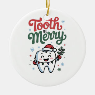 Ornamento De Cerâmica Dente Seja Alegre Dentista Natal Xmas 