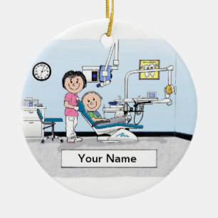 Ornamento De Cerâmica Dentista - fêmea