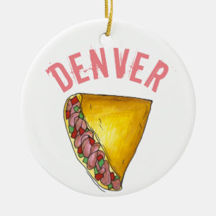Ornamento De Cerâmica Denver CO Colorado Breakfast Egg Omelet