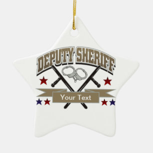 Ornamento De Cerâmica Deputado xerife personalizado