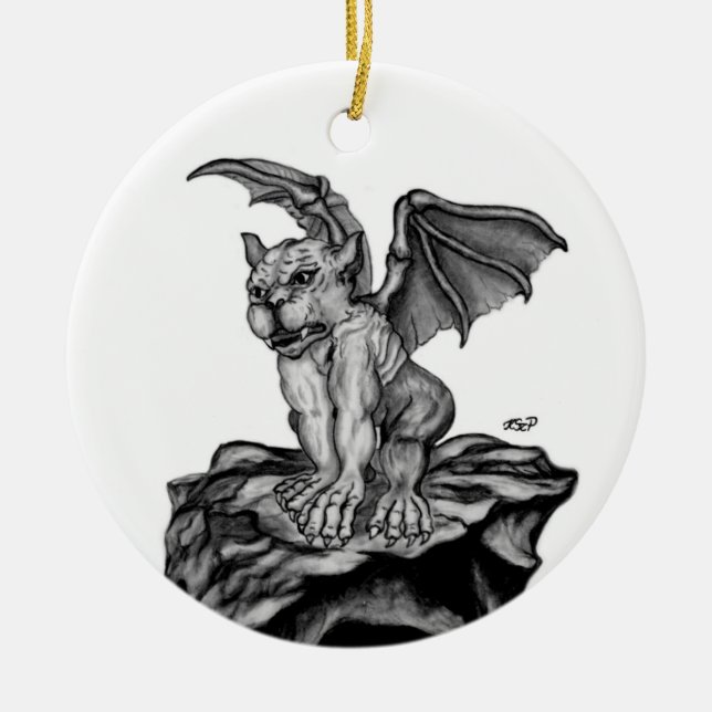 Ornamento De Cerâmica Der kleine Golem Gargoyle (Frente)
