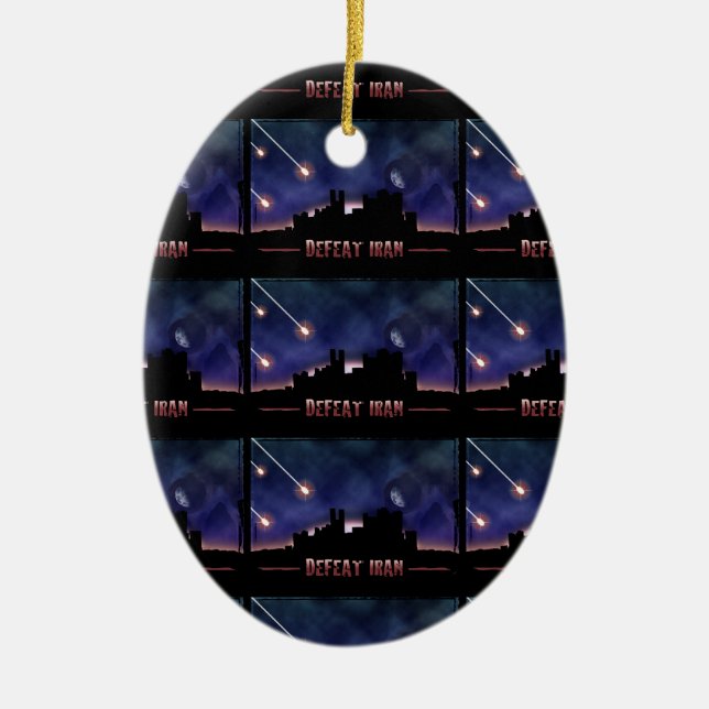 Ornamento De Cerâmica Derrote o Irã (Frente)