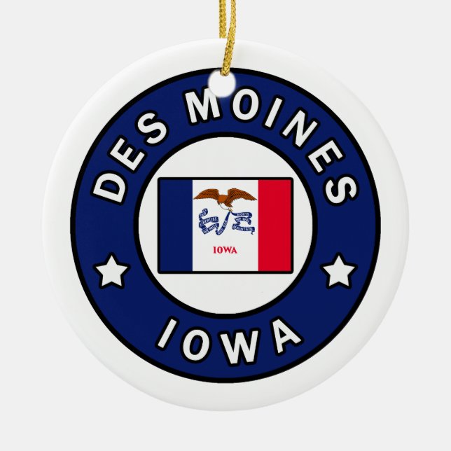 Ornamento De Cerâmica Des Moines Iowa (Frente)