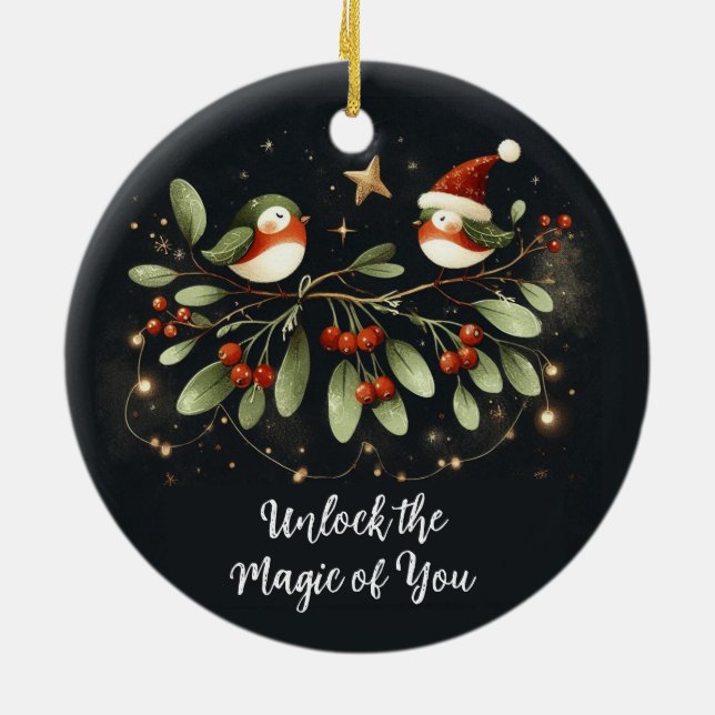 Ornamento De Cerâmica Desbloqueie a magia de você (Traseira)