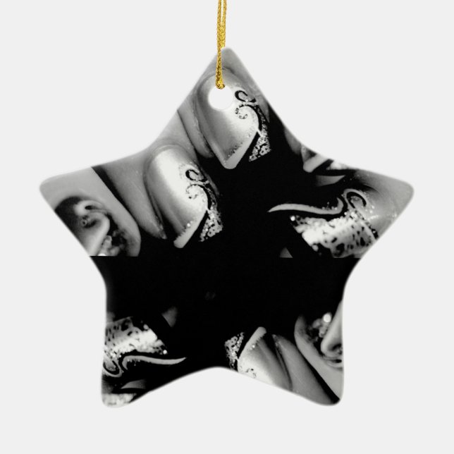 Ornamento De Cerâmica Descaroços do Designer (Frente)