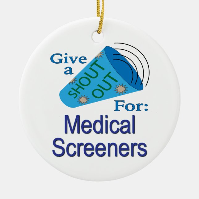 Ornamento De Cerâmica Descubra os monitores médicos (Frente)