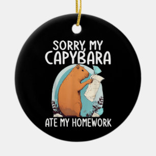 Ornamento De Cerâmica Desculpe, Meu Capivara Comeu Meu Dever de Casa Eng