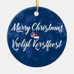 Ornamento De Cerâmica Desdecoração Bilingue de Férias Holandesa American