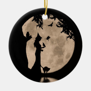Ornamento De Cerâmica Desdecoração de bruxas e familiares no Halloween