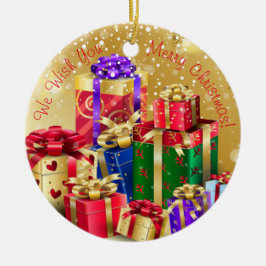 Ornamento De Cerâmica Desejamos-lhe um Feliz Natal! Feliz ano novo