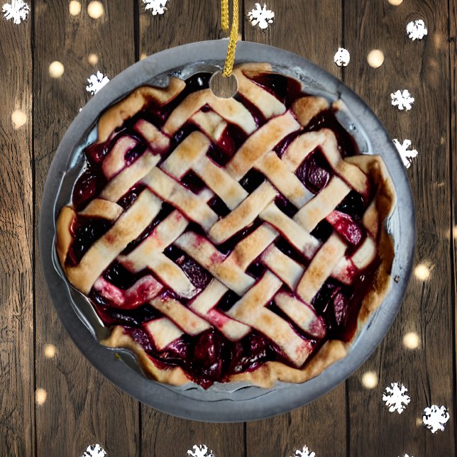 Ornamento De Cerâmica Desejo-lhe um Berry Felry Xmas | Arma de Comida en (Criador carregado)