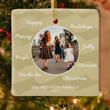 Desejos de Natal Modernos Dourados Foto da Família