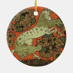 Ornamento De Cerâmica Desenho Antiquado do Cavalo