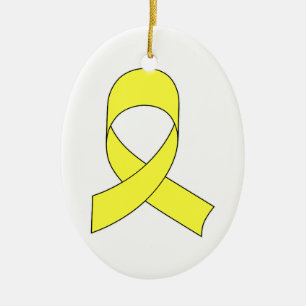 Ornamento De Cerâmica Desenho da Fita Amarela