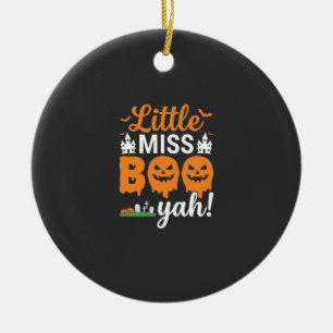 Ornamento De Cerâmica Desenho de Abóbora Little Miss Boo Yah de Hallowee