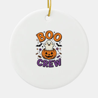 Ornamento De Cerâmica Desenho de Camisa de Halloween de Abóbora Fantasma