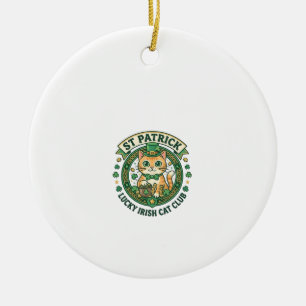 Ornamento De Cerâmica Desenho de camiseta de gato fofo gato irlandês sor