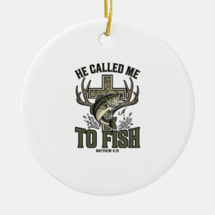 Ornamento De Cerâmica Desenho de Pesca Cristão Ele Me Chamou para Pescar