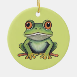 Ornamento De Cerâmica Desenho de sapo com lápis de cor