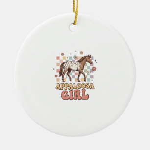 Ornamento De Cerâmica Desenho de T-Shirt Western Cavalo Vintage Appaloos
