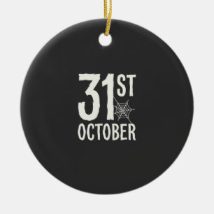 Ornamento De Cerâmica Desenho de Teia de Aranha de Halloween de 31 de Ou