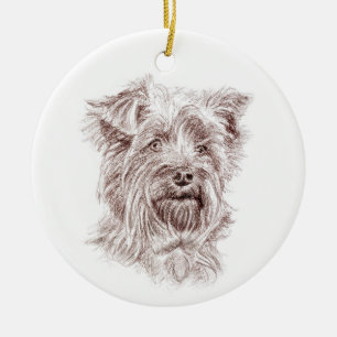 Ornamento De Cerâmica Desenho de Yorkshire Terrier