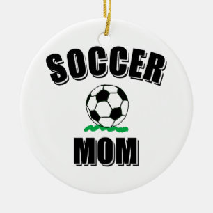 Ornamento De Cerâmica Desenho e Texto de Mãe de Futebol