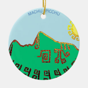 Ornamento De Cerâmica Desenho Elegante de Machu Picchu